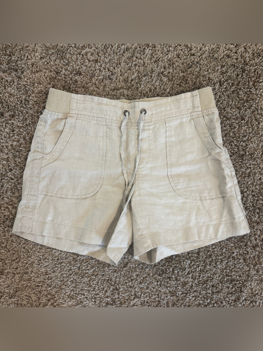 Athleta Beige Linen Shorts